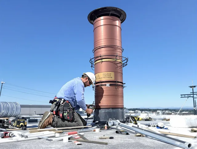 Installed chimney liner by Whitehall Chimney Sweep in Whitehall, OH