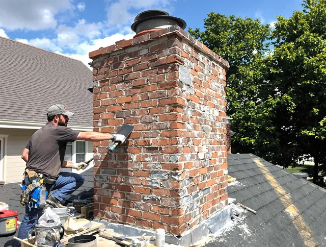 Completed chimney rebuild by Whitehall Chimney Sweep in Whitehall, OH