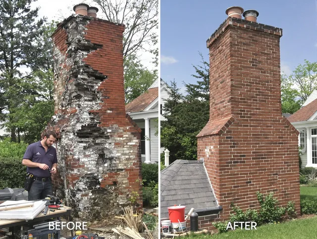 Whitehall Chimney Sweep performing a full chimney restoration in Whitehall, OH