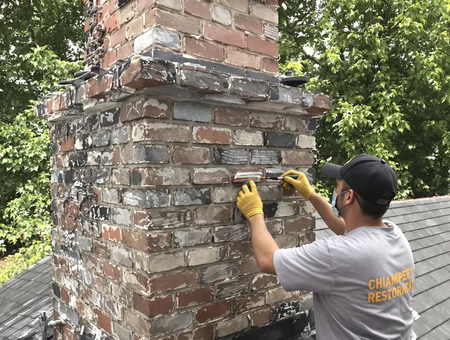 In-progress chimney restoration by Whitehall Chimney Sweep in Whitehall, OH